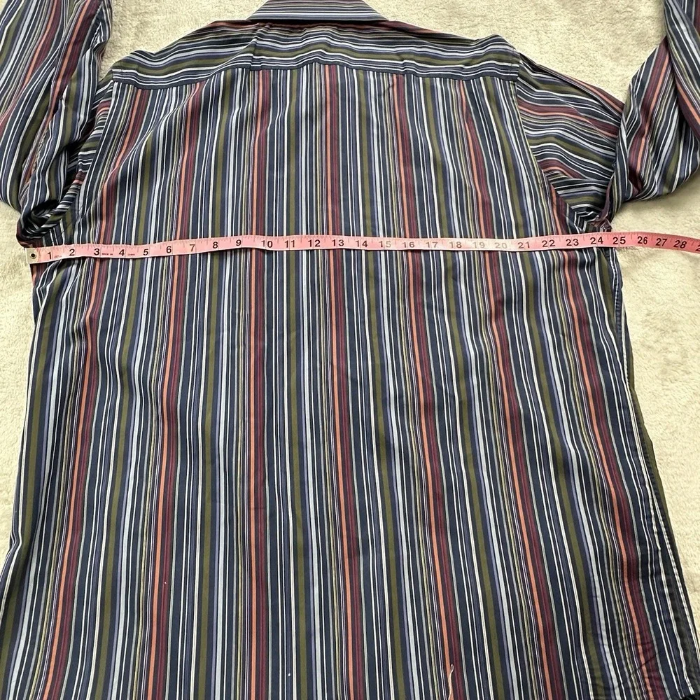Banana Republic Button-Down Shirt Mens XL Colorful Stripe Blue 100% Cotton Nice!
